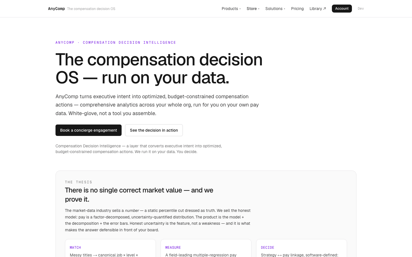 AnyComp.AI — the compensation decision OS, run on your data; white-glove, not a tool you assemble.