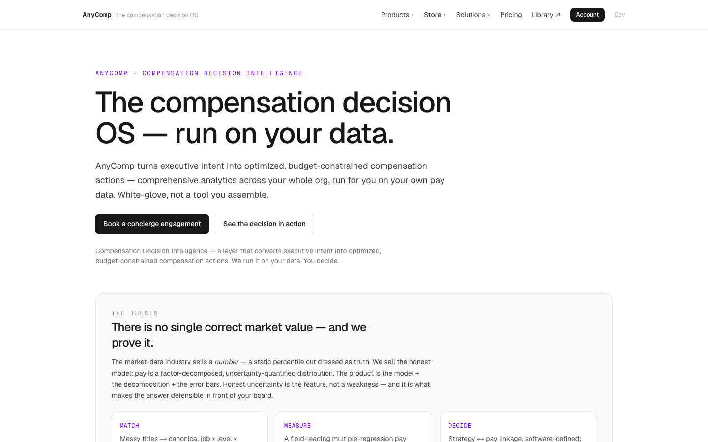 AnyComp.AI — the compensation decision OS, run on your data; white-glove, not a tool you assemble.